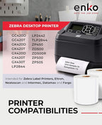 enKo 4" x 3" Labels for Zebra Desktop Printers (12 Rolls, 6000 Labels) - Blank White Direct Thermal Address Mailing Shipping Barcode FBA Stickers FNSKU Label for Zebra and Eltron (Perforated)