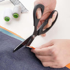 Zicolu Premium Proseries Sewing Fabric Scissors Bundle (10"/9"/6"), Black Office Scissors All Purpose, Sharp Titanium Coated Blade, Comfort Grip Soft Handles for Diy Craft, Paper, Art, School, Home