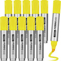 Fuutreo 10 Pack Jumbo Permanent Markers Bulk Large Chisel Tip Permanent Markers Quick Drying Waterproof Big Huge Poster Pens for Office, Logistics Company and More(Yellow)