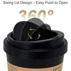 Soddeph 0.9 Gallon Desktop Trash Can with Swing Lid, Small Plastic Waste Bin for Desk, Coffee Table, or Vanity,Mini Countertop Trash Can for Office or Bathroom (Black)