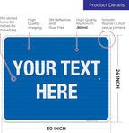 Personalized Custom Blue Background Customize for Office, Business, Workplace, Home, Airbnb, Delivery Sign, 24x30 Inches, 3M EGP Reflective .080 Aluminum, Fade Resistant, Made in USA by Sigo Signs