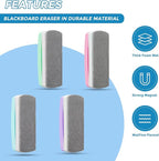 Ddaowanx Whiteboard Eraser, Magnetic Dry Erase Eraser, Glass Board Eraser,School and Office Supplies (4 Pack/4 Colors)