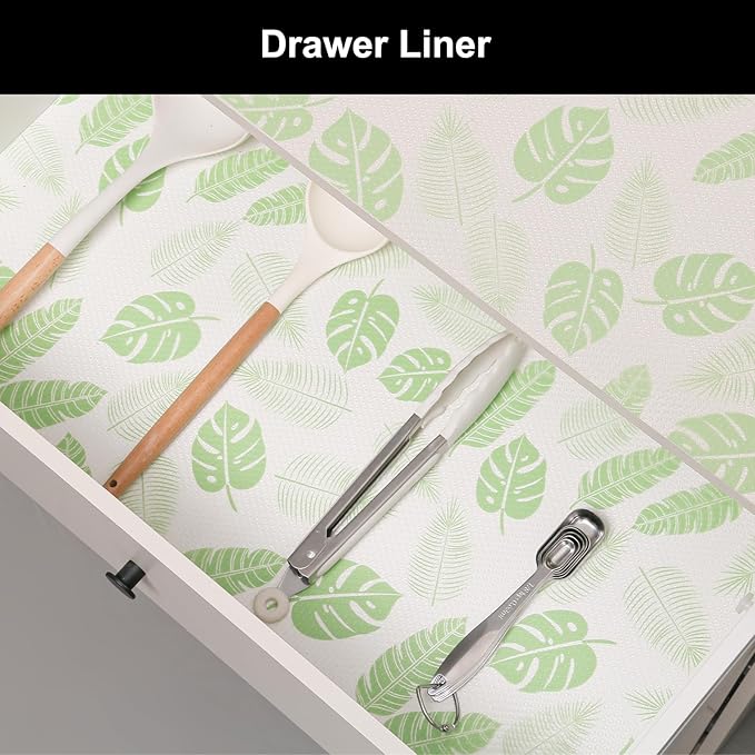 Cooyes Shelf Liner – Premium Non-Adhesive Cabinet & Drawer Liner for Kitchen – Waterproof Shelf Paper with Modern Pattern – Durable EVA Cabinet Mat – Easy to Cut （12" W x 120" L）