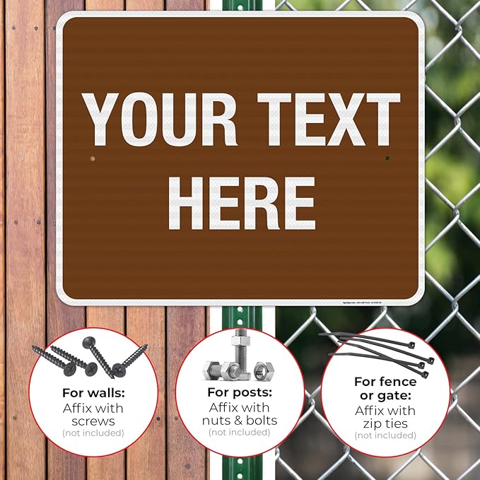 Custom Sign, Personalized Metal Signs, Customize for Business, Workplace, Home, Airbnb, Delivery Brown Signs, 24x30 Inches, 3M EGP Reflective .080 Aluminum, Fade Resistant, Made in USA by Sigo Signs