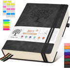 PERCUN B5 Lined Journal Notebook - 365 Page Large Leather Journals for Writing Women Men，Hardcover Notebook with 100Gsm Thick Pages，Daily Diary for Travel, Work，School，College Ruled (7.6" x 10.3")