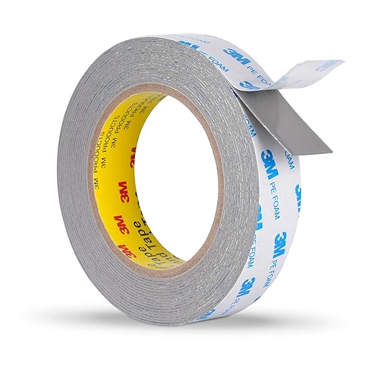 Double Sided Tape Heavy Duty 1'' × 20Ft, Made of 3M PE Foam Removable Mounting Tape, Waterproof Wall-Safe Tape for Poster, LED Strip Lights, Home Decor, Signs, DIY, Indoor & Outdoor Use