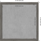 Amanti Art Grey Framed Magnetic Board 27x27 Medium Vision Board for use with Magnets, 100% Metal Sheet to Display Items as Office Decor or for Home Organization in mudroom, Kitchen or Kids Room