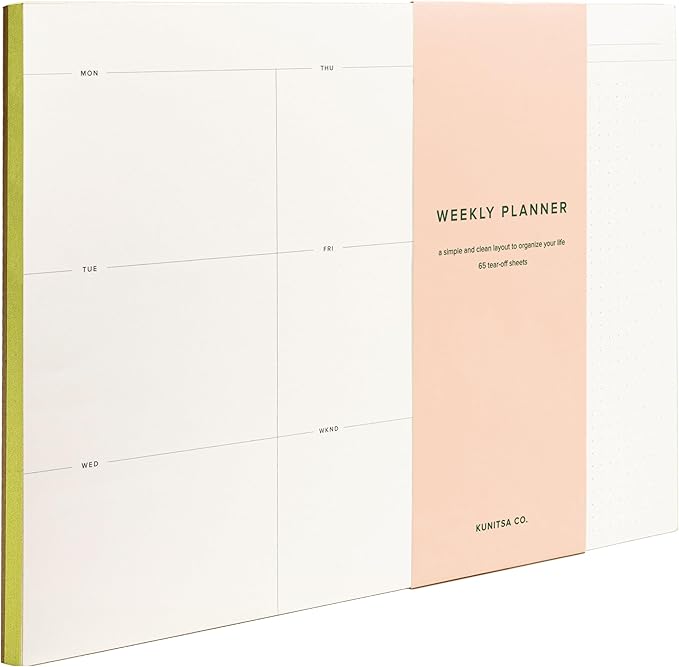 Weekly To-Do List Notepad – Desk Pad for Work and Study, Lime, 11.7x8.3 Inches