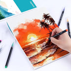 Hapikalor 12"x18" Large Watercolor Paper Pad, 1-Pack 30 Sheets 140lb/300gsm Artist Large Sketchbook Drawing Paper Book, Art Supplies for Adults Kids, Watercolors, Watercolor Paint Set, Sketchbook,Teal