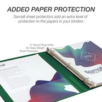 Samsill 0.5 Inch 3 Ring Binder, Made in USA, Economy Round Ring, Clear View Cover, 100 Sheet Capacity - for School, Home, Office - Forest Green