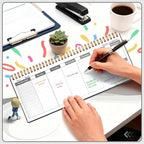 MOSA BEAR Undated Weekly Planner, 60-Week Horizontal Layout Desk Planner Daily To-Do List Pad for Office, Home & School Professionals & Students, Black (5.4" x 12")