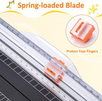 A4 Paper Cutter -12 Inch Paper Trimmer with 2pcs Replacement Blades with Safeguard Side Rulerfor Cut Gift Card,Coupon,Label, Cardstock,Photo