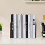 Lauvee Book Ends, Sturdy Wooden Bookends for Shelves - Heavy Duty Non-Slip Book Organizers, Decorative Bookend Holders for Home Office, Library, Black Walnut Universal Economy Bookend, Medium, 1 Pair