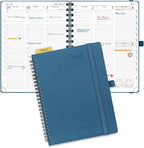 POPRUN 2026 Planner (Medium - 6.5'' x 8.5'') with Hourly Schedule, Vertical Layout - 2026 Weekly Calendar (Jan. 2026 - Dec.2026) for Time Management, Monthly Tabs, Spiral Bound, Soft Cover - Night Sky Blue