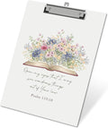 APIILVPQ Wild Flower Clipboard, Bible Verse Clipboards with Low Profile Clip for Office School Use, Christian Wooden Clip Boards for Nurses Teachers Students - B02