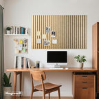Cork Board Tiles for Wall with Push Pins, Removable 48" x 24" Slat Bulletin Board Sets, Adhesive Pin Board | Magrowill 6 Packs Felt Panels for Office Home Classroom Dorm Interior Wall Decor