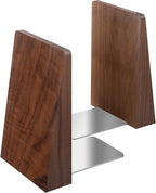 DRELIFAM Walnut Book Ends Heavy Duty Handmade Book Ends for Shelves Decorative Bookends to Hold Heavy Books (Black Walnut Wood Large)