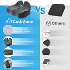 CushZone Seat Cushion, Memory Foam Office Chair Seat Cushion for Office Chairs/Car/Long Trip/Desk Chair/Gaming, X-Large Size for Sciatica & Hip & Tailbone Pain Relief, Sciatica Support (Gray)