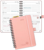 POPRUN Pocket 2026 Planner (Small Size- 4'' x 6.25'') Weekly and Monthly for Purse - Calendar 2026 (Jan. 2026 - Dec.2026) with Soft Cover, Plastic Ruler - Pink