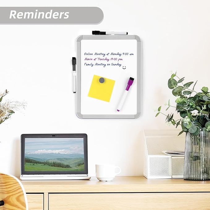 VUSIGN Small Dry Erase Whiteboard, 8.5 x 11 Inches White Board for Kids, Students, Fridge, Locker, Mini Dry Erase Board