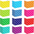 SATINIOR 24 Pcs Desk Dividers for Students, 12 Colors Testing Dividers Privacy Folders for Classroom Must Have Bulk, Study Panel for School Teacher Student Study Supplies(Dot)