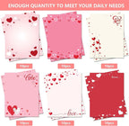 FANOST Valentine‘s Letter Paper Set - 60 Sheets A4 A4 (8.5“x11”) Red Heart Love Pattern Stationery Paper for Romantic Handwritten Notes, Premium Writing Paper Gift for Her/Him Boyfriend/Girlfriend