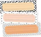30 Name Tags for Classroom Cubbies, 3x9 in Cow Print Name Plates for Desks, Classroom Must Haves for Teachers Elementary - A04