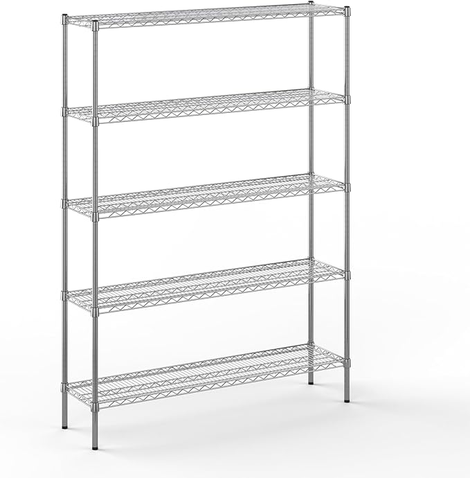 Regal Altair 14" Deep x 54" Wide x 74" Height Wire Shelving Kit | 5-Tier | NSF Commercial Storage Rack Unit