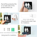 Faittoo Restroom Sign, Bathroom Signs, (2 Pack) 6 x 6 Inches Acrylic Sign, for Office or Business Bathroom and Toilet Door or Wall Decor, Indoor Outdoor Use (Men and women with Handicap)