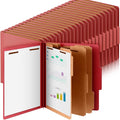 Skyygemm 48 Pcs Classification Folders Letter Size, 3 Divider Pressboard File Folder with Fasteners, Expanding File Organizer Bulk for School Teachers, Office Employee, Coworker, Staff (Red)