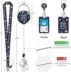Giancomics Book Lover Lanyards for Id Badges, Readers ID Badge Holder with Retractable Reel, Funny Teacher Lanyard with Keychain Clip Name Tag Card Holder for Women Gift