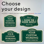 Custom Decorative Outdoor Metal Sign - Personalized Aluminum Driveway Sign, Waterproof, Made In USA - Design 1 Forest Green 18x18 In