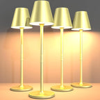 Timjorman 4-Pack Cordless Table Lamps - 5000mAh Rechargeable Battery Operated Desk Lamp, 3-Level Dimmable LED Night Light for Bedroom, Dining, Restaurant - Metal Design (Champagne Gold 4Pack)