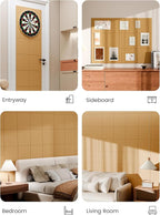 Bumusty Large Cork Board 47"x35" Alternative - 12 Pack Felt Wall Tiles with 70 Safe Removable Adhesive Tabs, 30 Pushpins, Cork Boards for Walls Pin Board Tack Board Cork Board (Longan Yellow)