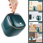 Business King Mini Trash Can 1.6L/0.4 Gallon with Trash Bags 180pcs, Tiny Small Desktop Trash Bin with Lid, Countertop Mini Garbage Bin for Home, Office, Kitchen, Bedroom, Bathroom (Blue)