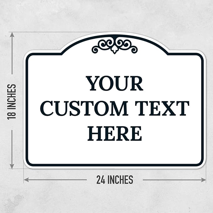 Custom Decorative Sign, Personalized Metal Sign for Driveway, Home, Airbnb, Door Plaque,White Background Black Border Sign, 18x24 Inches, ACM, Fade Resistant, Made in USA by Sigo Signs