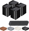 Furniture Risers Heavy Duty Adjustable Bed Risers Blocks Lift 4, 3, 2 inches for Couch, Sofa, Table, Desk, Chair Legs, Refrigerator, Washing Machine Support up to 4000 pounds (Black 4 Pack, 4 inch)