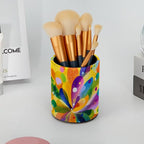 Leather Pen Holder for Desk Colorful Spot Pencil Cup Desktop Organizer Makeup Brush Holders Office Supplies for Home, Kids & School