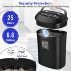 Ofitech Paper Shredder Cross-Cut Shredder with US Patented Cutter Shredding Machine for Home Office,Fast with Jam Proof System,6.6-Gallon Basket (ETL)