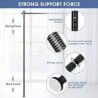 AKTOP Room Divider, No Drilling Curtain Tension Rods Wall Divider for Room Separation, 4-10ft(H) 30-147"(W) Adjustable, Heavy Duty Floor to Ceiling Space Separator Privacy Dividers for Rooms, Black