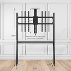 Glidesync Smart Board Stand for 55"- 86'' Interactive Whiteboard, Mobile Stand for Smart Whiteboard, Lockable Wheels Black
