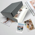 Lineco Museum Archival Storage Box, 9.75x12.75x3 in. Drop Front Design. Acid-Free with Metal Edge. Organize Photos, Pictures, Prints, Documents, Crafts, DIY. Gray, 2 Pack