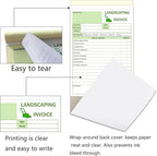 Garden Service Invoice Receipt Book, 2-Part Carbonless Landscaping Invoice Book for Small Business, 5.7 x 8.3 in, 50 Sets (White & Yellow), Lawn Care & Gardening Work Order Forms