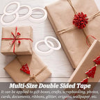 SmaringWing Double Sided Tape for Crafts, 6 Rolls Multi-Size Double-Sided Adhesive Tape for Arts, Photography, Gift Box, Scrapbooking, Card Making, Paper Backing