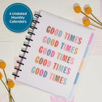 Happy Planner Undated Plans + Notes Monthly Planner Notebook Journal, 4-Month Planner, Good Going Magic Theme, Big Size, 95 Pages, 4 Dividers, 12 Planner Sticker Sheets, 8 1/2" x 11"