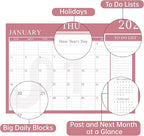 Yoment Desk Calendar Refill 2026-2027, July 2026-Dec 2027, Large 10"x16" Monthly Planner with to-do Lists 18 Months Calendar for Office School Home, Pink