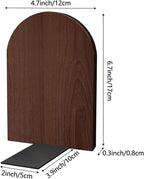 Brosisincorp Walnut Wood Book Ends for Shelves - Hand Polished Edges, Non-Skid Bookends for Heavy Duty Book Holders Office Desk Shelves Decorative Book Organizer, 6.69"H x 4.72"W x 3.94"L (1 Pairs)