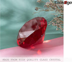 click2go 2” / 60 mm Diamond Shaped Glass Crystal Paperweight – Home Office Decor & Valentine's Day Gift Wedding Favors Centerpieces Decoration with Gift Box (Red)