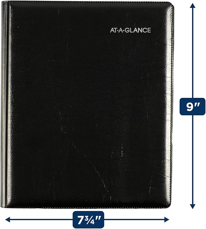 AT-A-GLANCE 2024 Weekly & Monthly Planner, 7" x 8-3/4", Medium, Refillable, Executive, DayMinder, Black (G5450024)