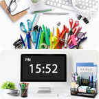 BCCICE Desk Organizers Caddy and Accessories with 7 Compartments + Pen Holder / 72 Clips Set, Drawer, Black Mesh Office Supplies Desktop Organizer for Home, Office Ect